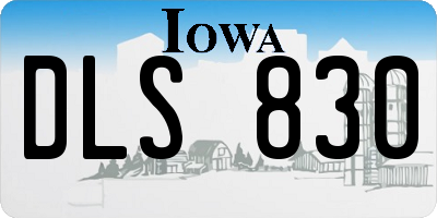 IA license plate DLS830