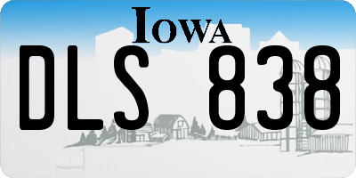 IA license plate DLS838