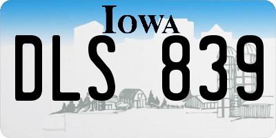 IA license plate DLS839