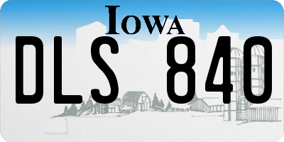 IA license plate DLS840