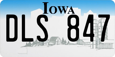 IA license plate DLS847