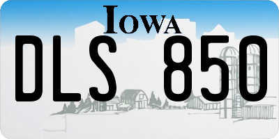 IA license plate DLS850