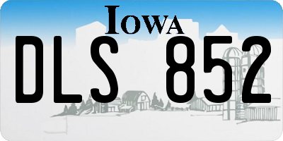 IA license plate DLS852