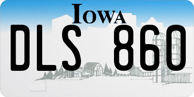 IA license plate DLS860