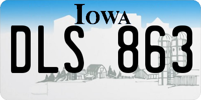 IA license plate DLS863