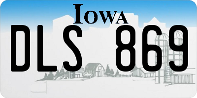 IA license plate DLS869