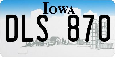 IA license plate DLS870