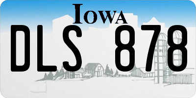 IA license plate DLS878