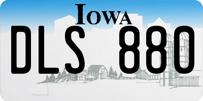 IA license plate DLS880
