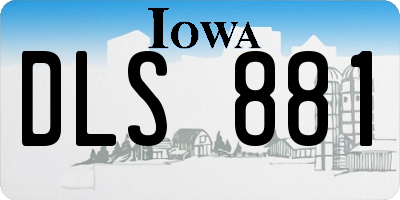 IA license plate DLS881