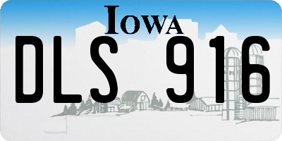 IA license plate DLS916