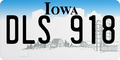 IA license plate DLS918