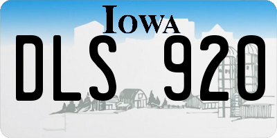 IA license plate DLS920