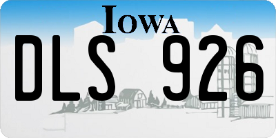 IA license plate DLS926