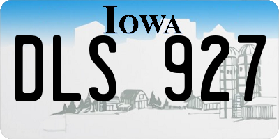 IA license plate DLS927
