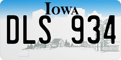 IA license plate DLS934