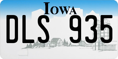 IA license plate DLS935