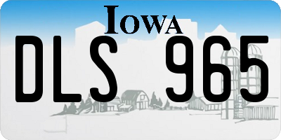 IA license plate DLS965