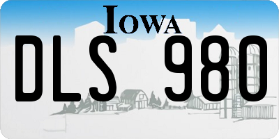 IA license plate DLS980