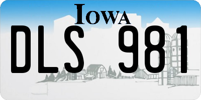 IA license plate DLS981