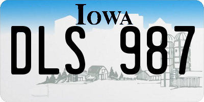IA license plate DLS987