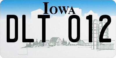 IA license plate DLT012