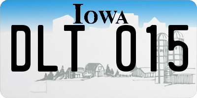 IA license plate DLT015