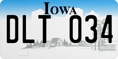 IA license plate DLT034