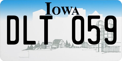 IA license plate DLT059