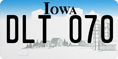IA license plate DLT070