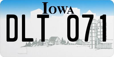 IA license plate DLT071