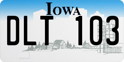 IA license plate DLT103