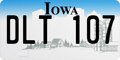 IA license plate DLT107