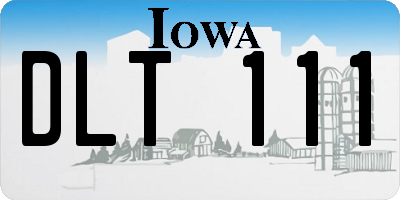 IA license plate DLT111
