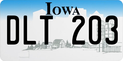 IA license plate DLT203