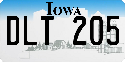 IA license plate DLT205