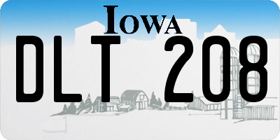 IA license plate DLT208