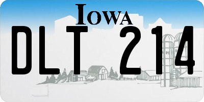 IA license plate DLT214