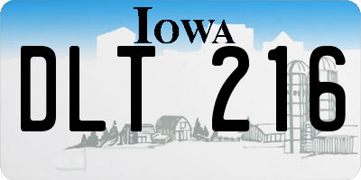 IA license plate DLT216