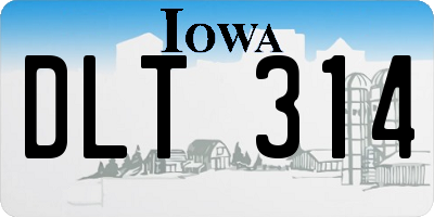 IA license plate DLT314
