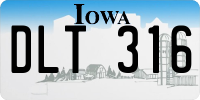 IA license plate DLT316