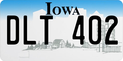 IA license plate DLT402