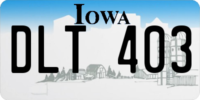 IA license plate DLT403