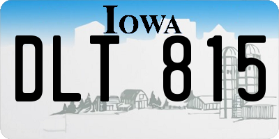 IA license plate DLT815