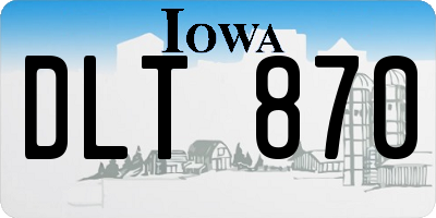 IA license plate DLT870