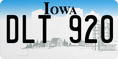 IA license plate DLT920