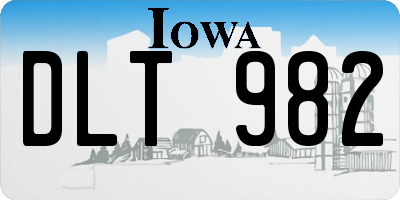 IA license plate DLT982