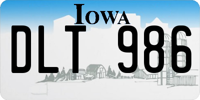 IA license plate DLT986