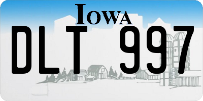 IA license plate DLT997