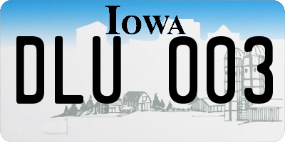 IA license plate DLU003
